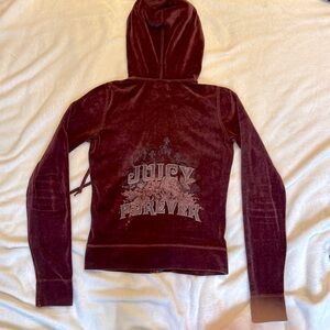 2002 JUICY FOREVER Dark Burgundy Distressed Jacket 1 Piece To a Matching Set